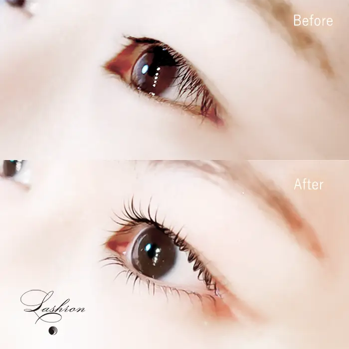 ラッシュリフトBeforeAfter仕上がり画像